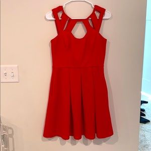 Red skater dress